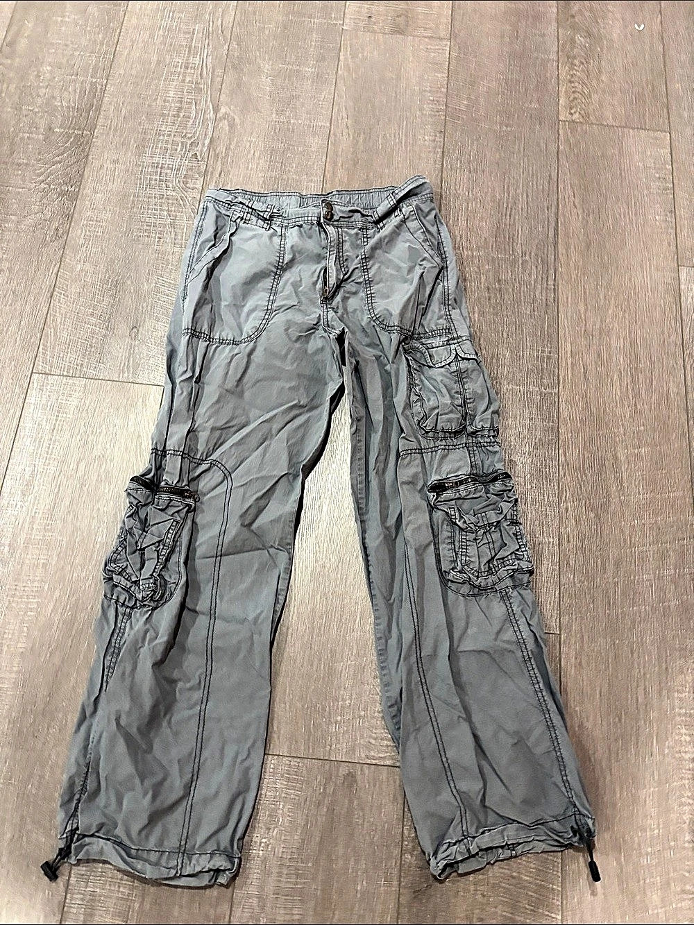 Women's Gray Cargo Jogger Pants